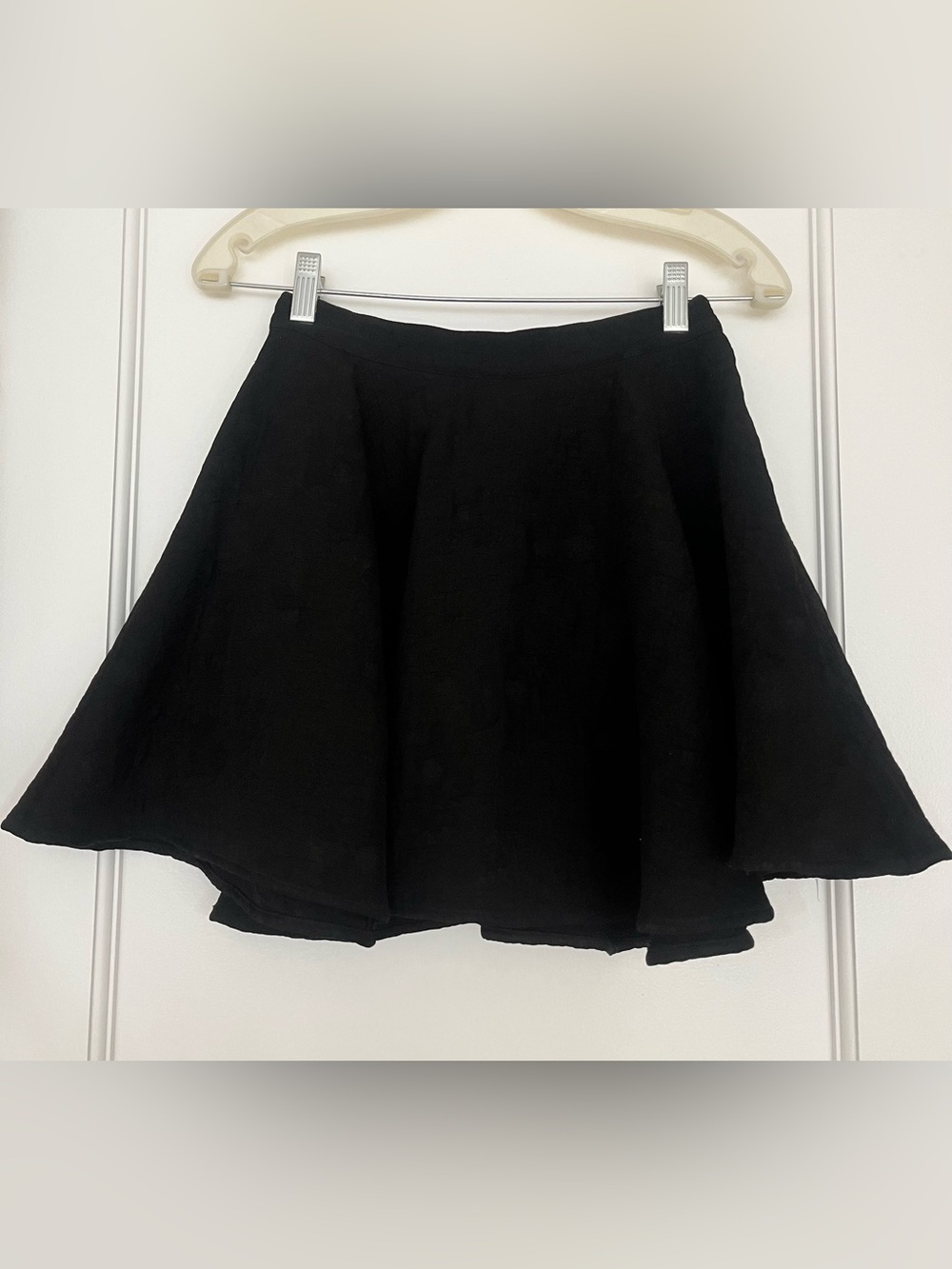 Finders Keepers Black Textured Flare Mini Skirt XS